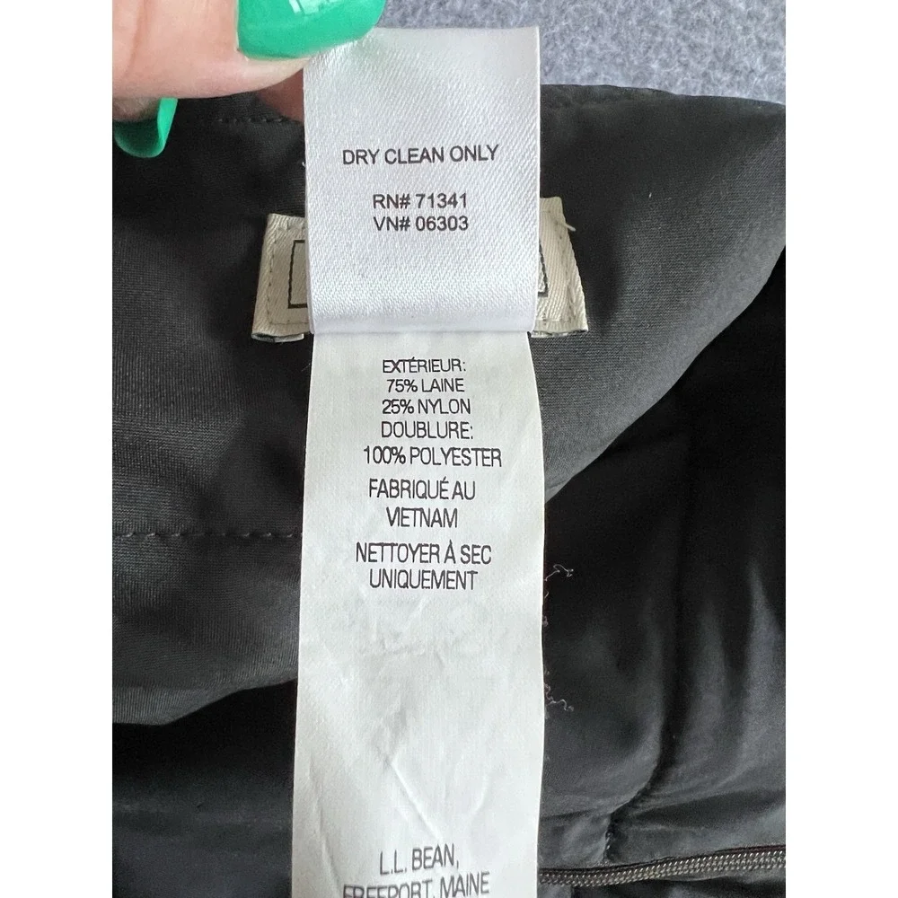 LL Bean Wool Plaid Skirt Women's 10 Purple Green Side Slit Zip Y2K Retro Vintage - Picture 3 of 12